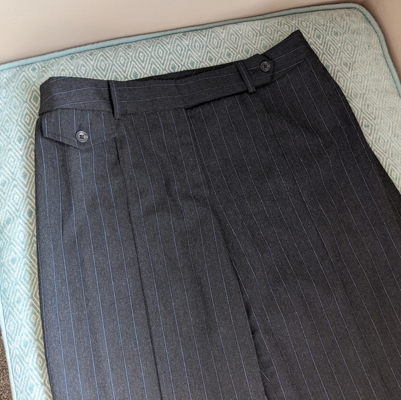 Ann Taylor Dark Gray w/ Blue Pinstripe Dress Pants - Picture 2 of 14